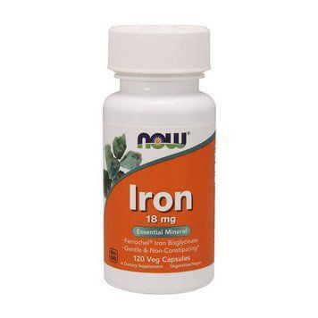 NOW Iron 18 mg (120 veg caps) 000008889 фото