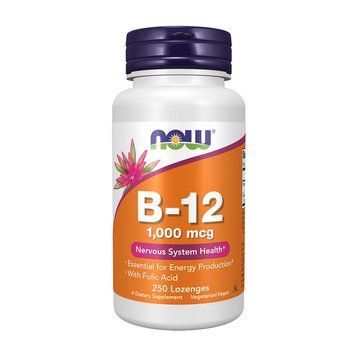 NOW B-12 1000 mсg (250 Lozenges) 000009373 фото