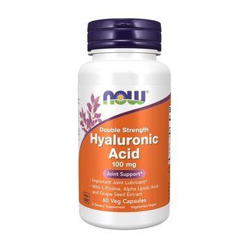 NOW Hyaluronic Acid 100 mg double strength (60 veg caps) 000007689 фото