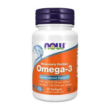 NOW Omega-3 (30 softgels) 000011555 фото